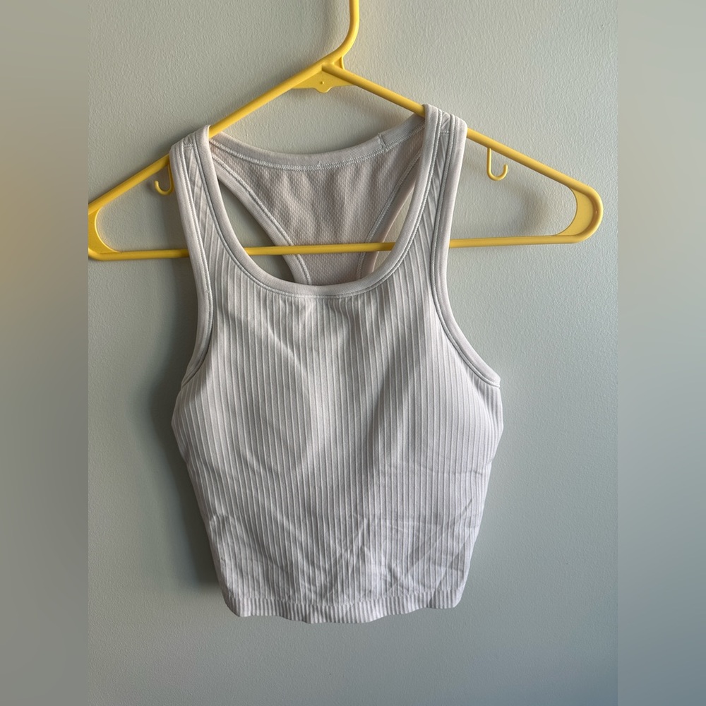 Lululemon Ebb to Street Cropped Racerback Tank Top White Size 6
